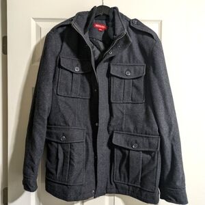 Faux Wool Dress Coat